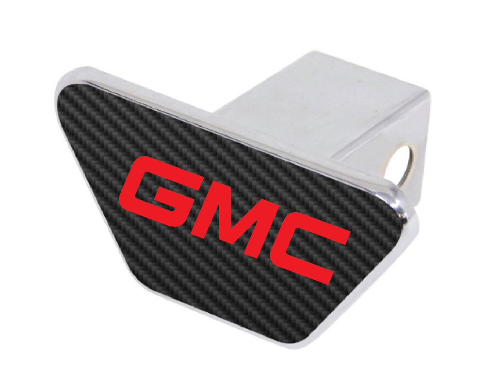 GMC CARBON FIBER CHROME METAL HITCH COVER
