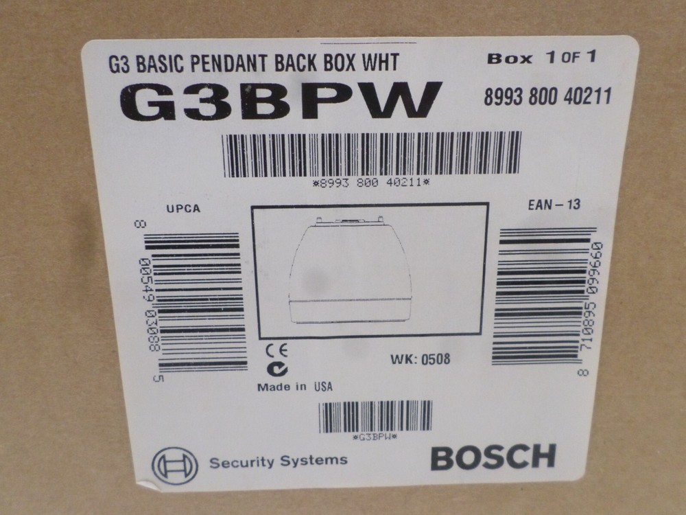 BOSCH Security System Basic Dome Camera G3 White PNP PIP KIT G3BPW60P