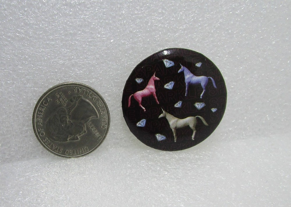 Unicorns w/ Diamonds Button Pin