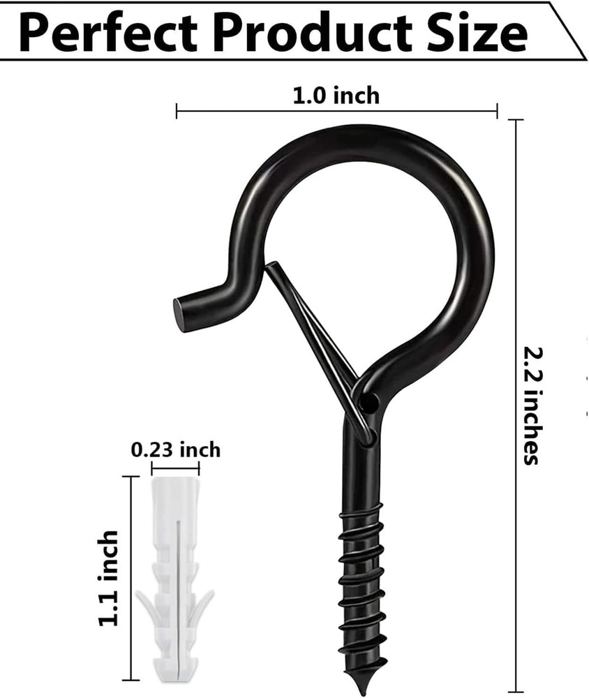 12 Pack Ceiling Plant Hooks with Safety Buckle