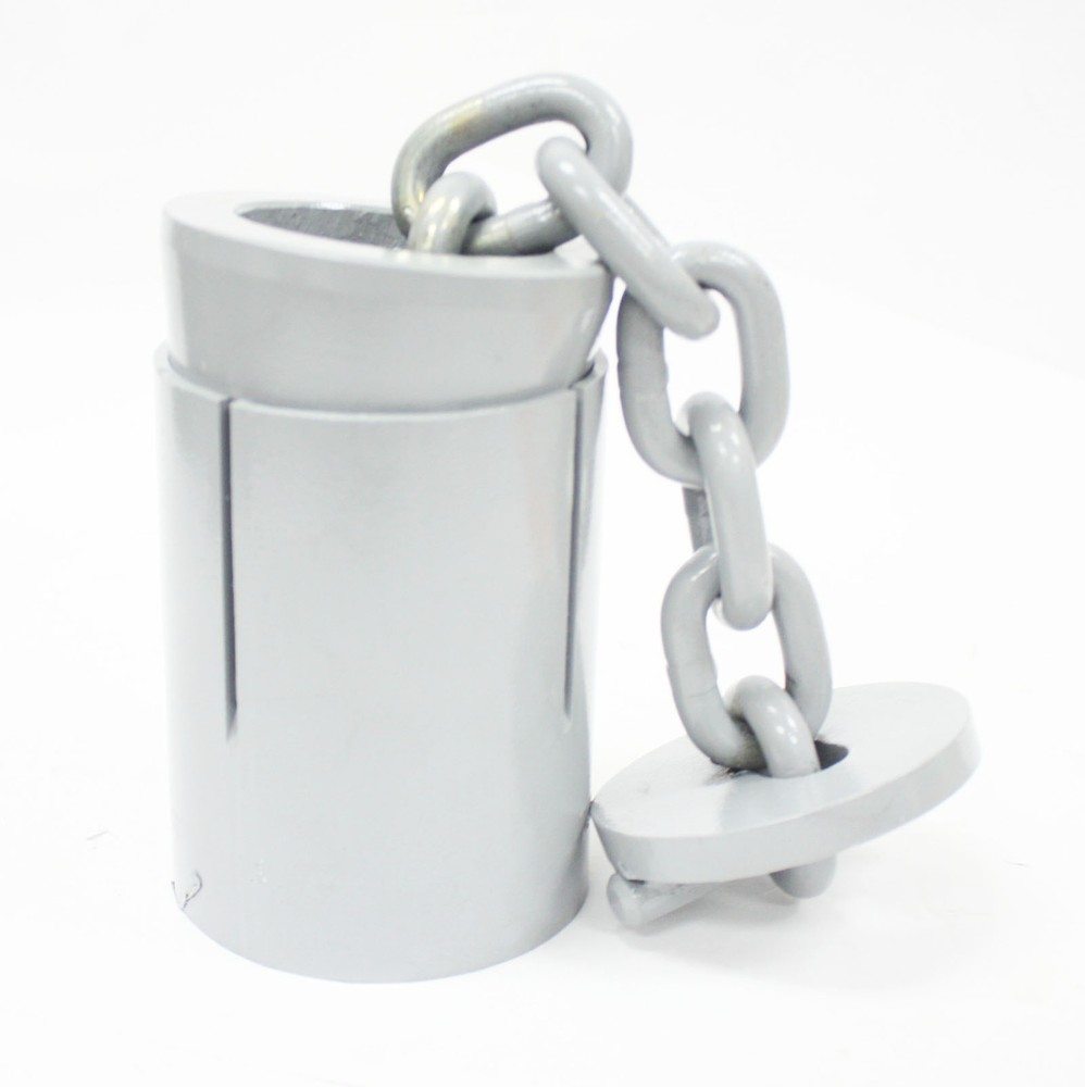 Auto Garage Floor Anchor Pots w/ 3/8" Chain For Frame Machines & Pulling Posts