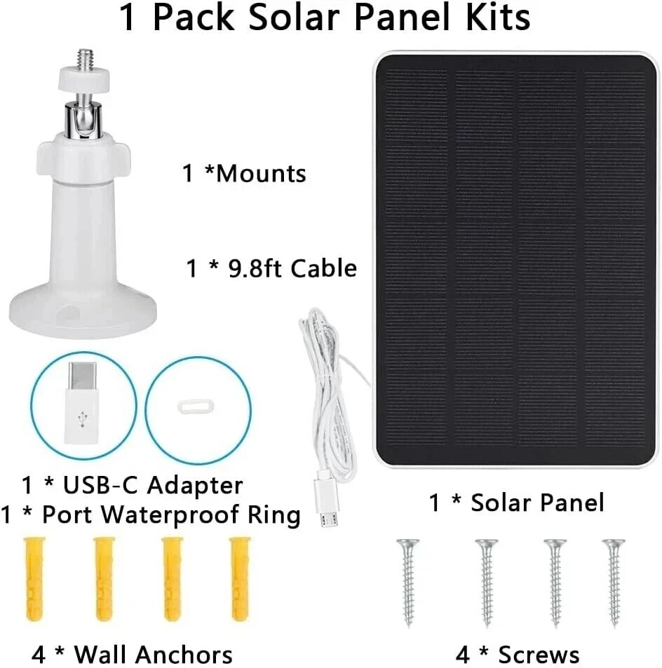 Solar Panel Compatible with SimpliSafe Outdoor Security Camera, Waterproof 4W 5V