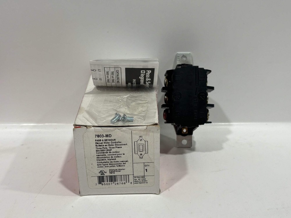 New 3 PC Legrand 7803-MD Three Pole/Phase AC Manual Controller