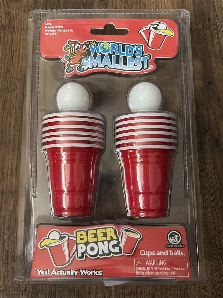 Worlds Smallest Beer Pong, Red, Miniature