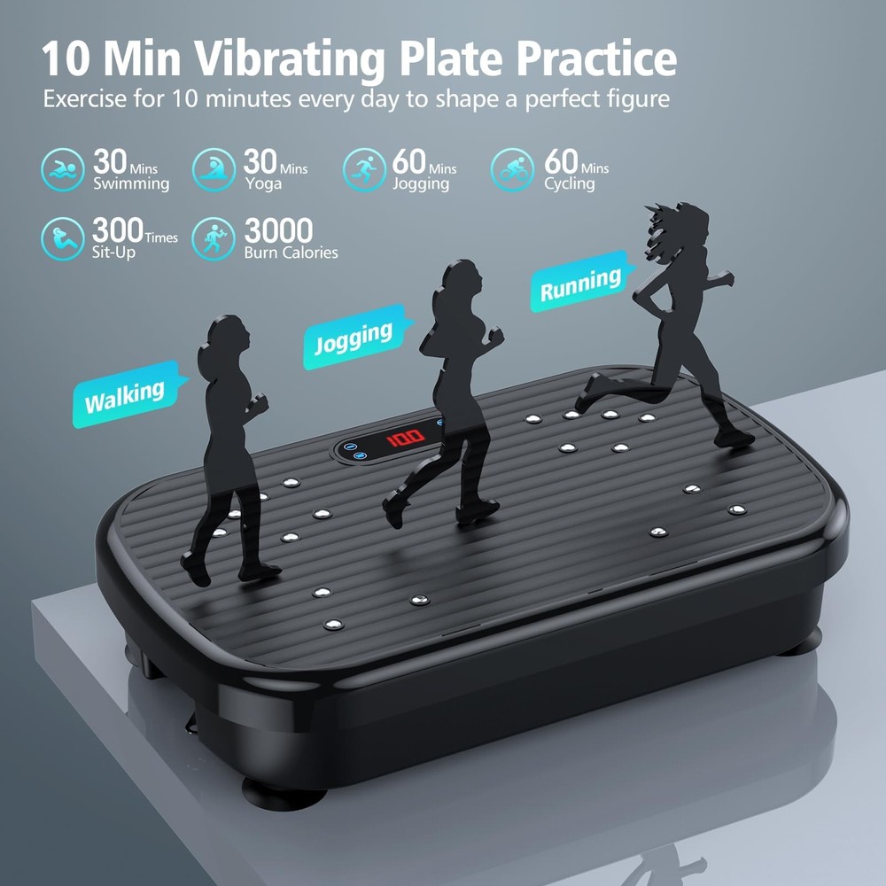 PUREROYI Vibration Plate Exercise Machine, for Large, Black