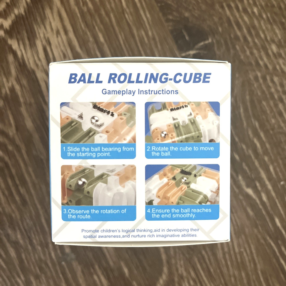 Ball Rolling Cube Scrolling Challenge Game Toy Puzzle Maze Brain Teaser