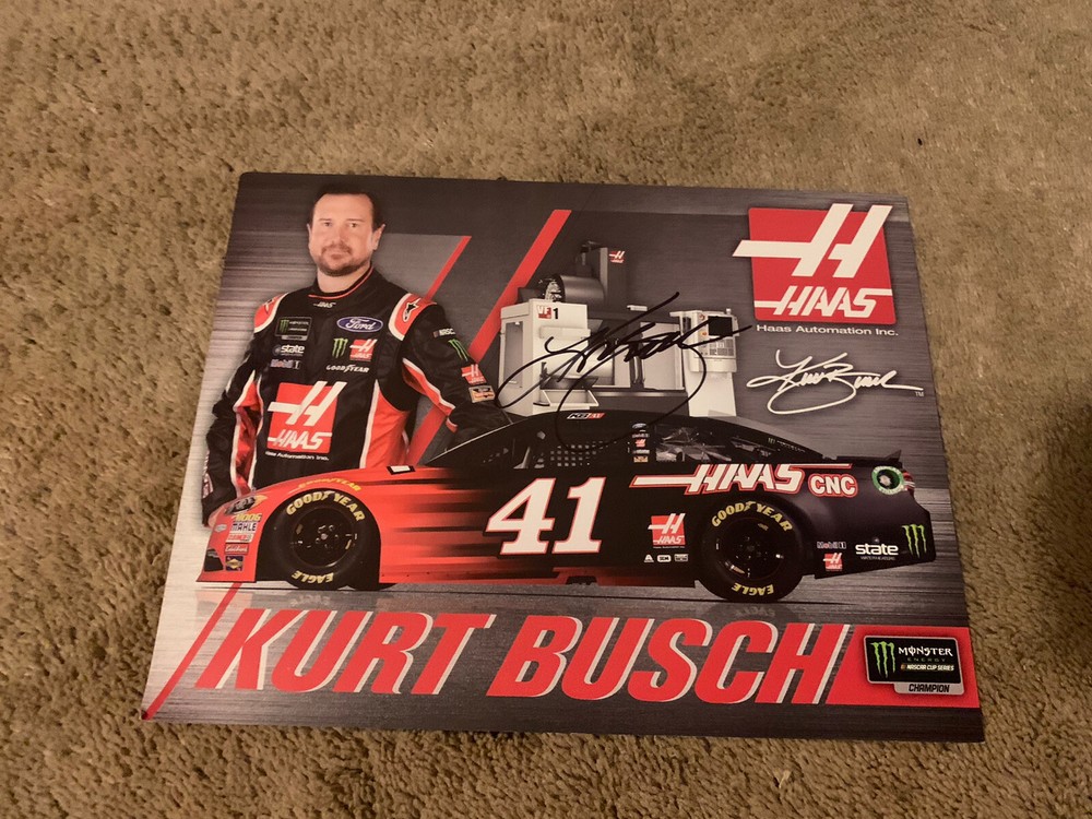 Kurt Busch NASCAR Signed Promo Card Autographed Front & Back 2018