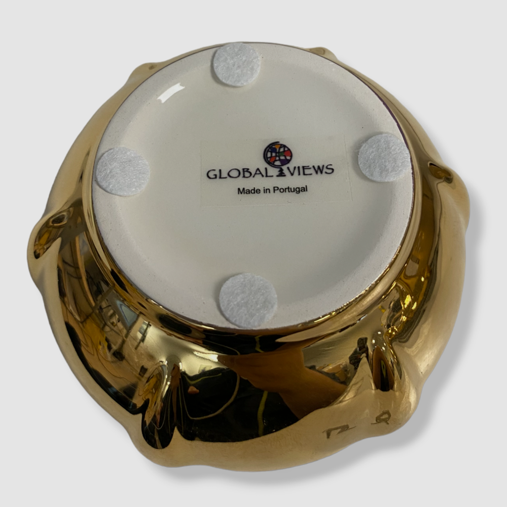 $80 Global Views Gold Ceramic Minaret India Small Jar