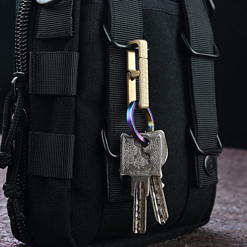 EDC Solid Brass Portable Carabiner Key Chain Buckle Clip Snap Hook Handbag Clasp