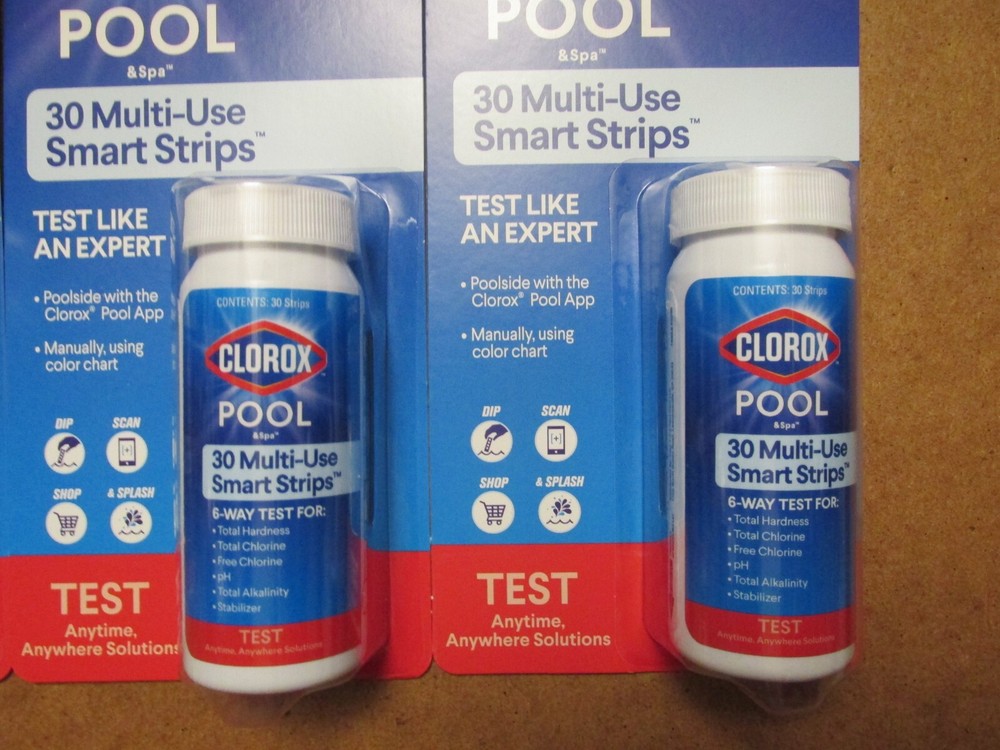 (3) Clorox Multi-Use Smart Strips Pool & Spa Water Test [30 strips each]