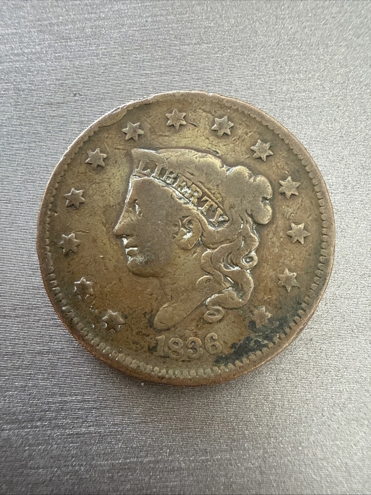 Coronet Head Large Cent 1838 Copper Philadelphia ONE CENT