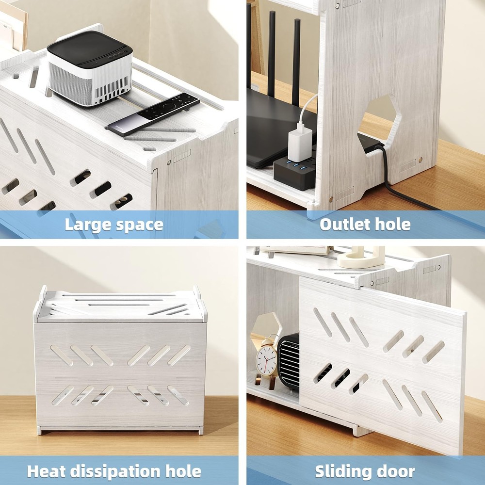 Solid Wood Projector Shelf Router Shelf Projector Stand Router Storage Box Ro...