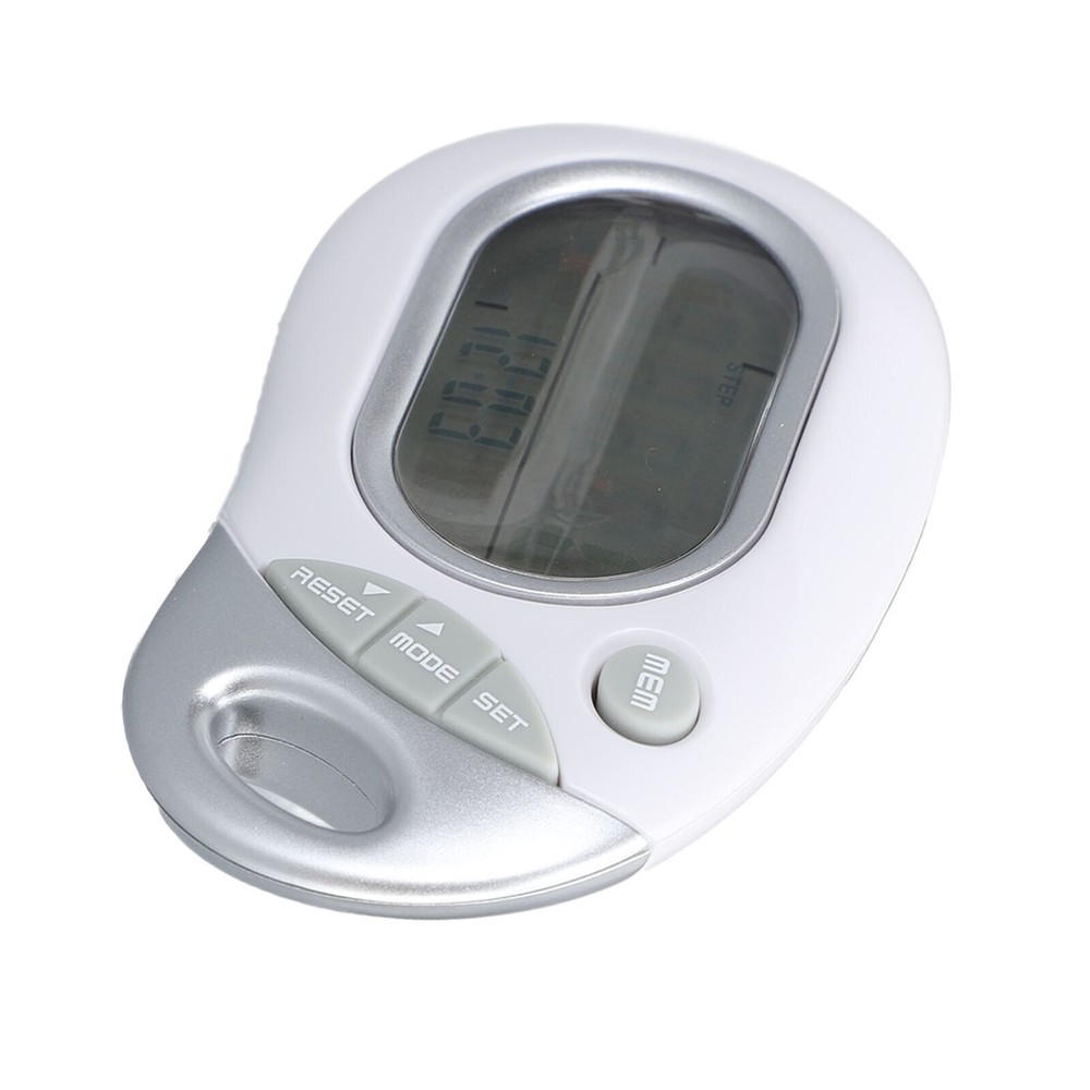 Walking Pedometer Electronic 3D Sensor High Accuracy White Step Counter
