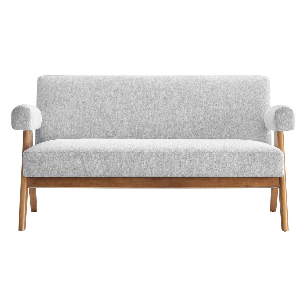 Modway Lyra Fabric Loveseat in Light Gray Fabric