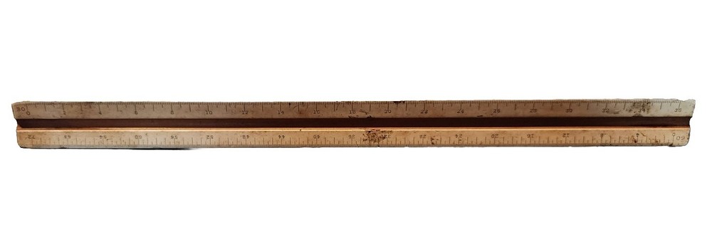 Vintage Keuffel & Esser Paragon 1631P Triangular Scale Drafting Ruler