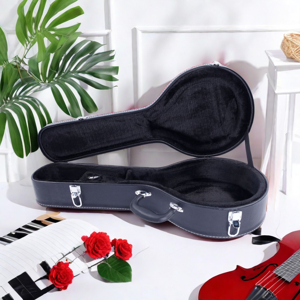 A-Style Black Mandolin Hard Shell Case With Microgroove, Mandoline Hard Case