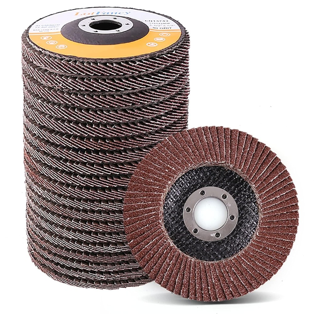 Assorted 20 Flap Discs 4.5'' for Angle Grinders - Durable Aluminum Oxide