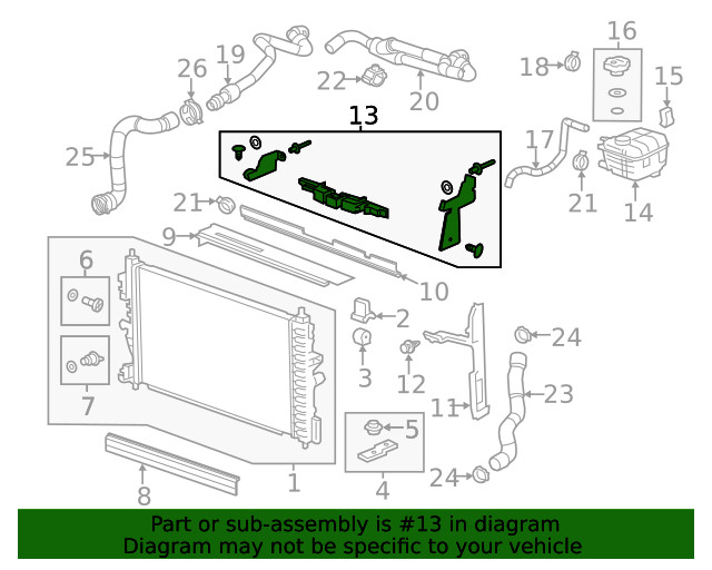 Genuine GM Front Grille Support Reinforcement 22983413