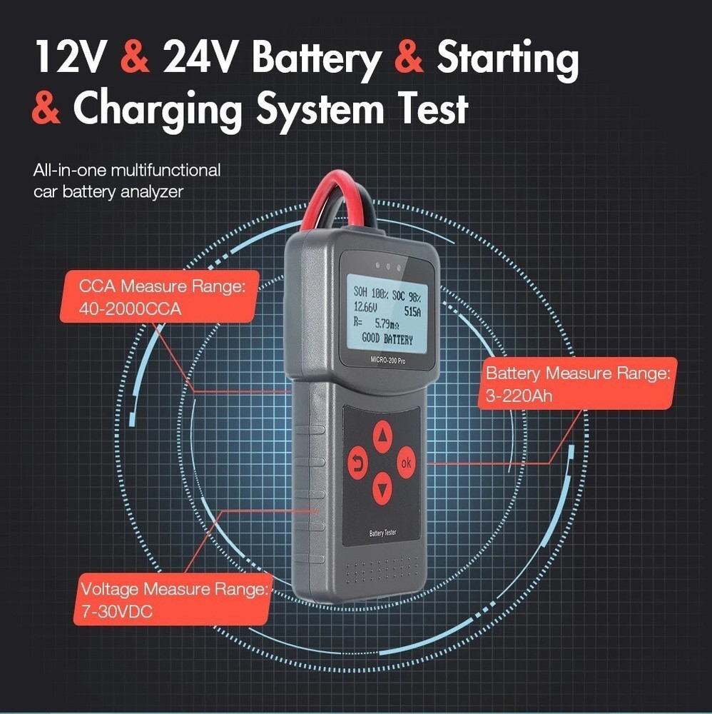 Lancol Micro-200Pro 12V 24V Car Battery Tester Battery Analyzer