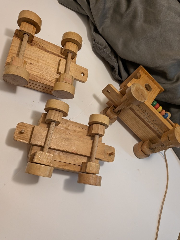 Vintage, Toy Wooden Pull Train Set