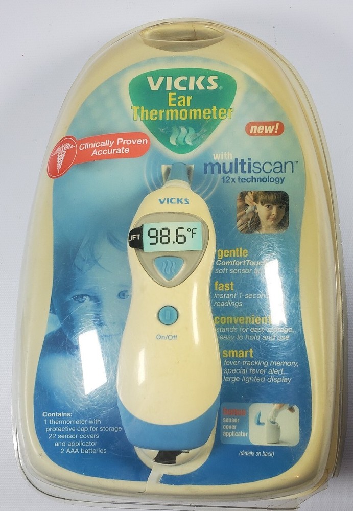 VICKS Multiscan Ear Thermometer With Protective Cap For Storage