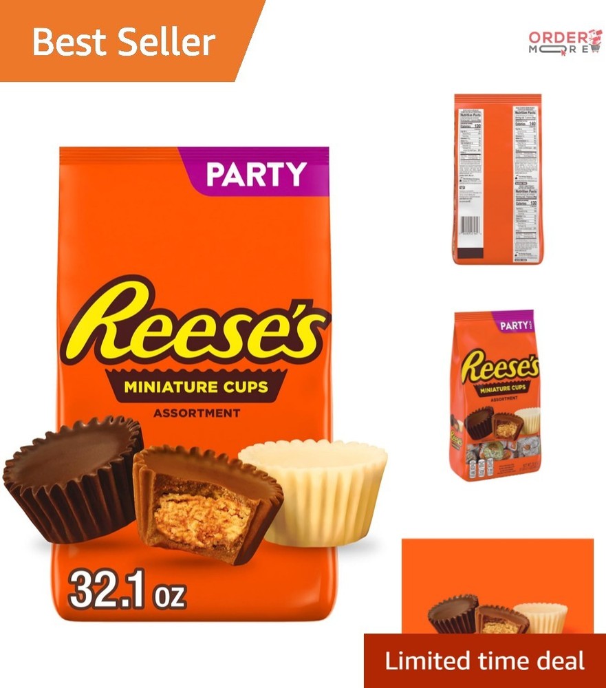 Miniatures Assorted Peanut Butter Cups Candy Party Pack 32.1 oz Shareable