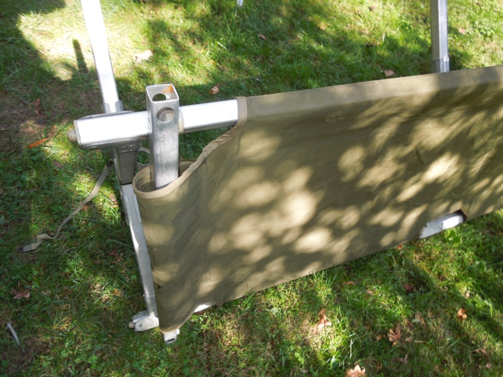 US Military Issue Compact Lightweight Foldable Aluminum Sleep Cot #3 Needs Work