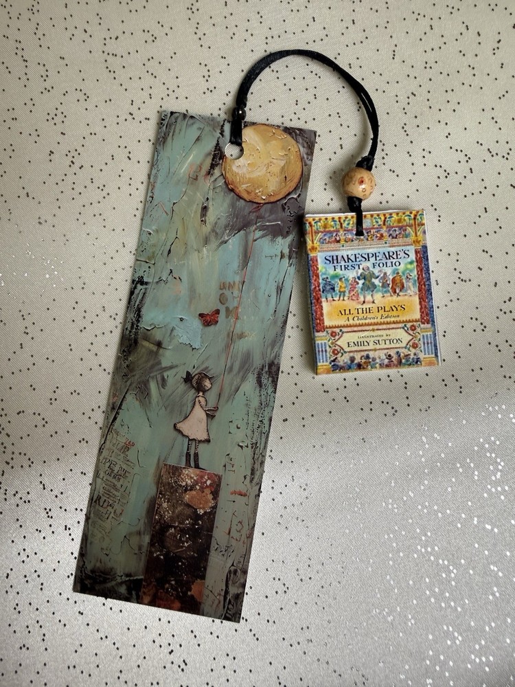 Fabric book cover with button closure With Bookmark Included, Classic Design