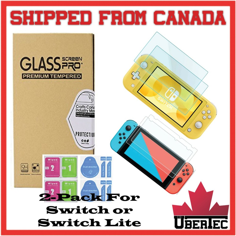 2-Pack In Box Tempered Glass Screen Protector Nintendo Switch or Switch Lite