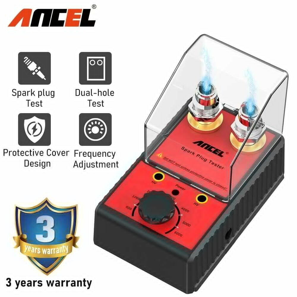 ANCEL Car Spark Plug Tester Ignition System Double Hole Detector Spark Plug