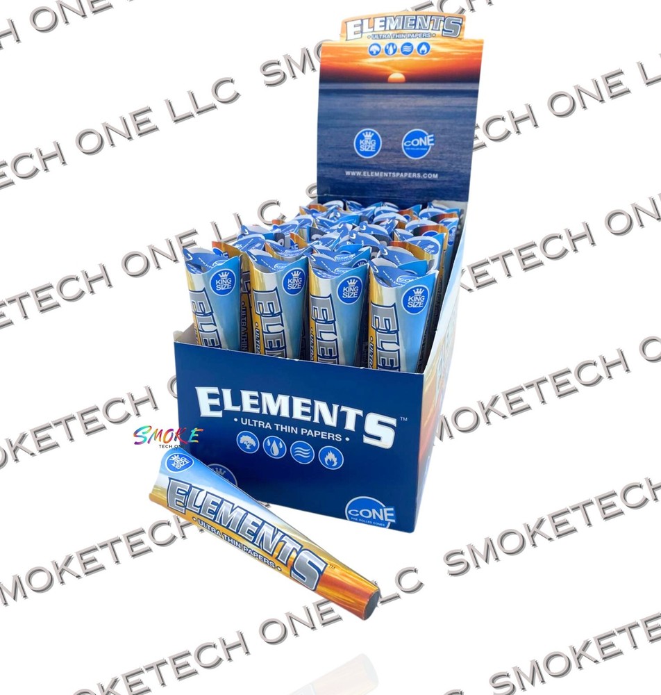 Elements Blue King Size Pre-Rolled Cones (3pk) Full Box