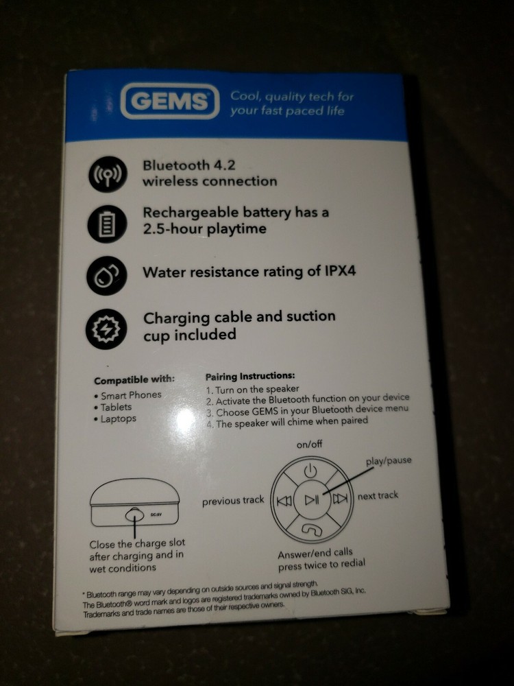 Splash Proof Speaker Gems Bluetooth Phone Accessories