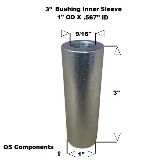 3" Width 9/16" Hole Polyurethane Bushing Kit With Hardware