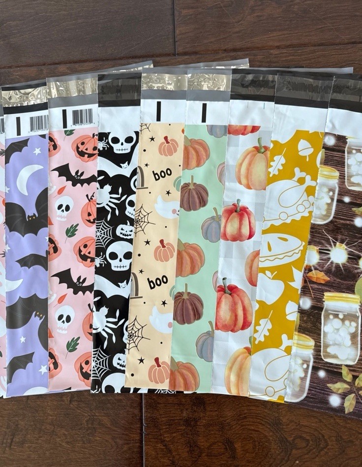 20 Pack - 10x13” Super Fun Halloween/Fall Mix Poly Mailers