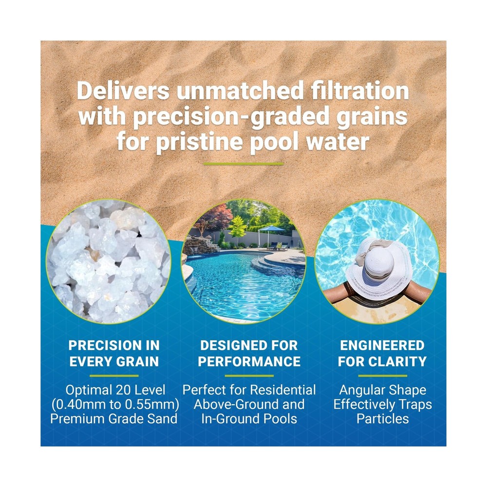 U.S. Silica Silurian 20-Grade Angular Filter Sand for Above-Ground & Inground...