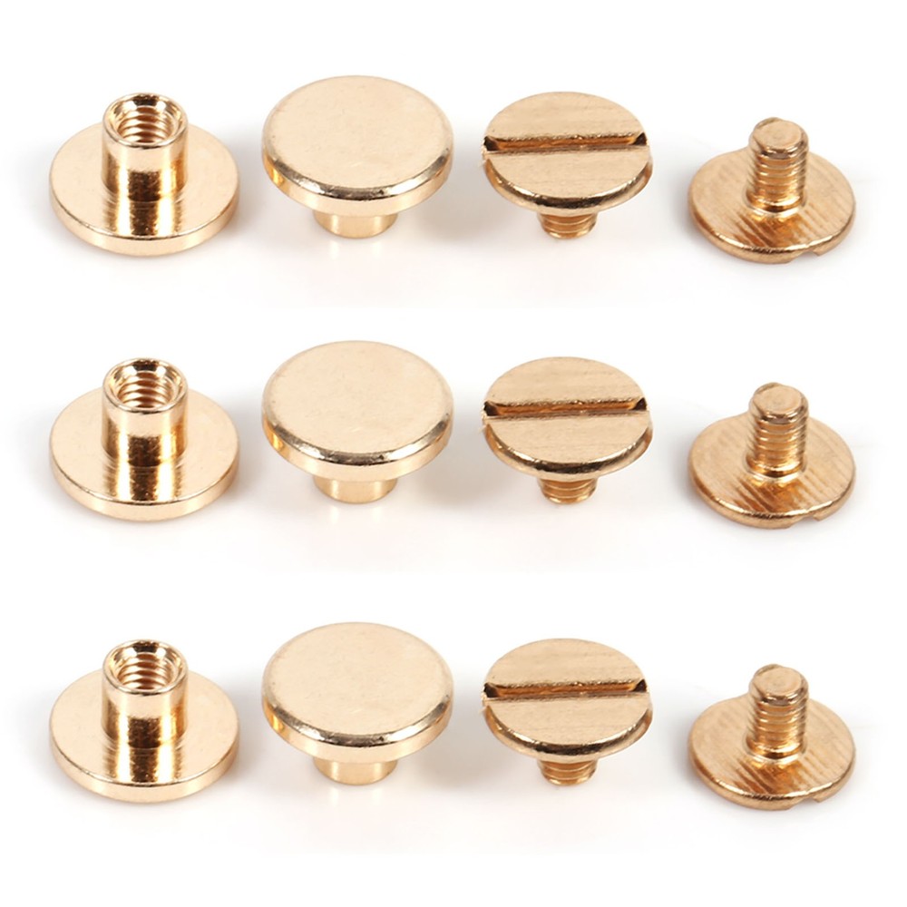 10sets Brass Button Stud Screw For Leather Rivet Belt DIY