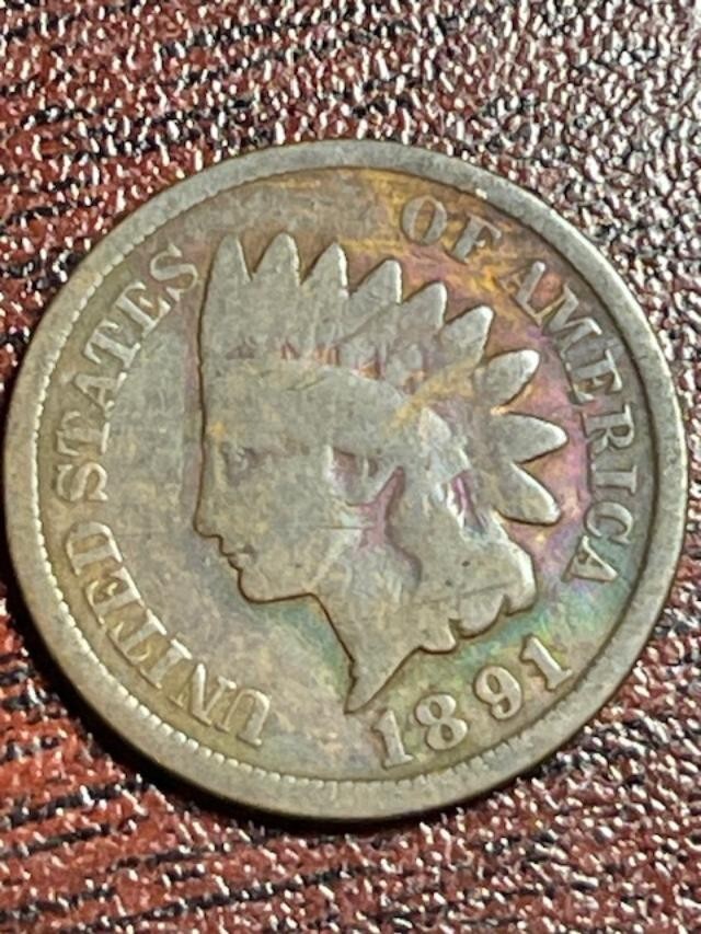 1891 Indian Head Cent Good Details