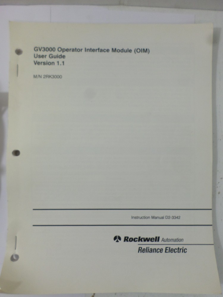 Reliance Electric GV3000 Operator Interface Module