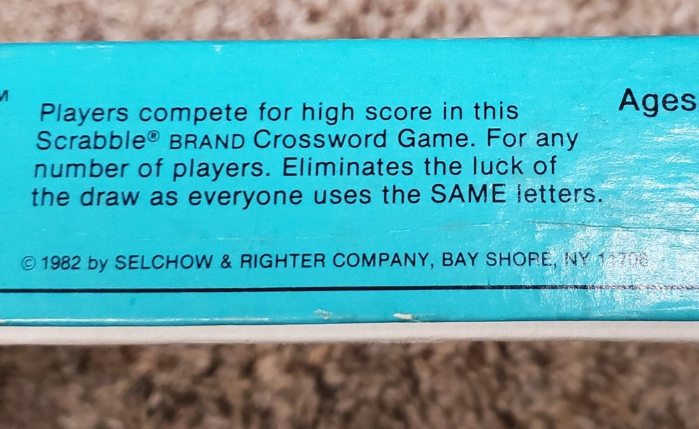 Board Game - Scrabble Duplicate - 1982 - Selchow & Righter - Vintage & Complete