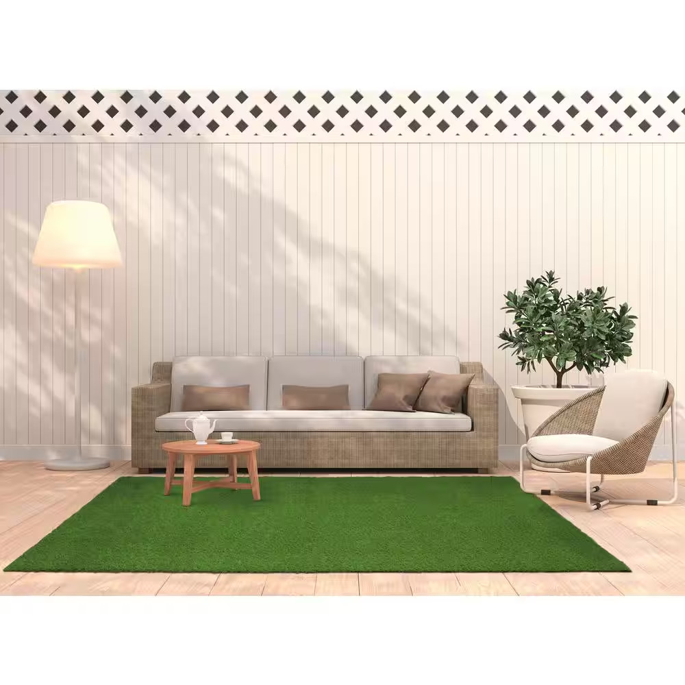 Turf 6 Ft. X 9 Ft. Green Artificial Grass Rug