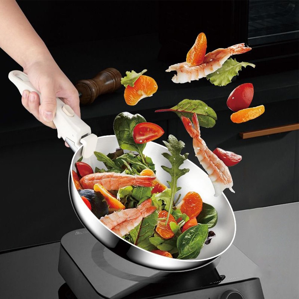 26cm Pan with Removable Handles Stainless Steel Stackable Pots