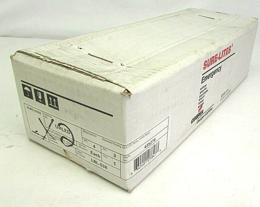 Cooper Sure-Lites Emergency Exit Light Mounting Bracket Housing UHLED LBL-538