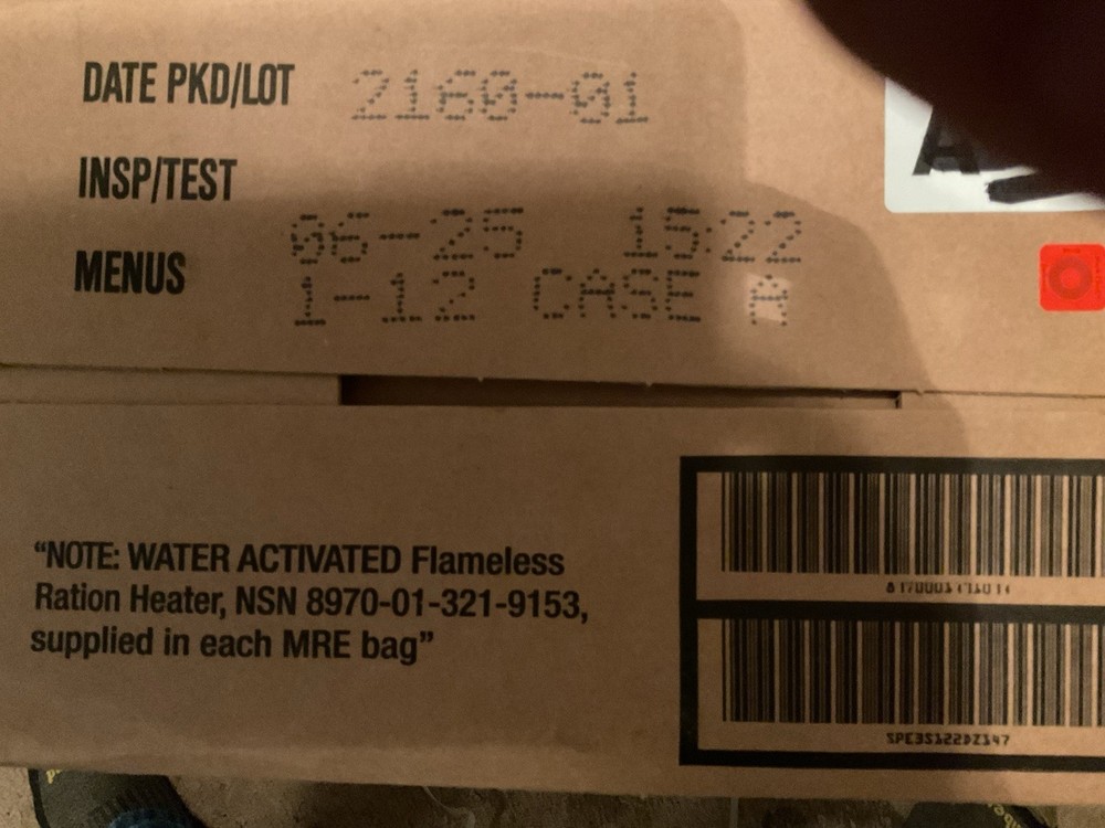 MRE Box A Menu 6 Beef Taco Filling