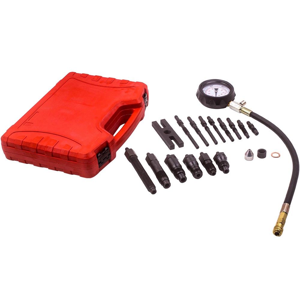 Diesel Engine Compression Tester Gauge Glow Plug Adaptors Tool Kit M10x1.0