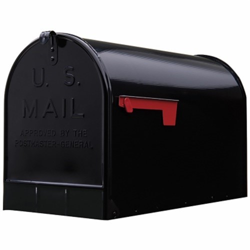 Architectural Mailboxes Stanley Jumbo Galvanized Steel Post Mount Black Mailbox