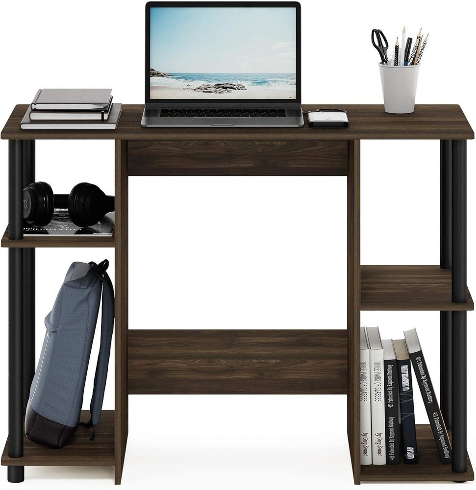 Compact Standing Computer Study Desk Open Storage Shelves Student Table Bedroom