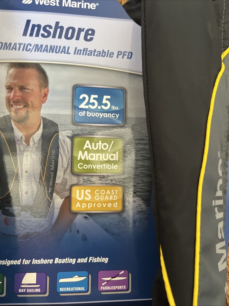 West Marine Inshore Automatic/Manual Inflatable NEW