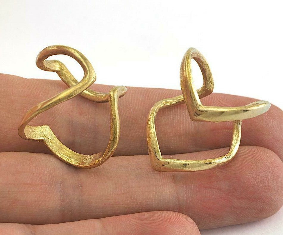 Adjustable Ring Raw brass (17.5mm 7US inner size - Adjustable ) OZ3491