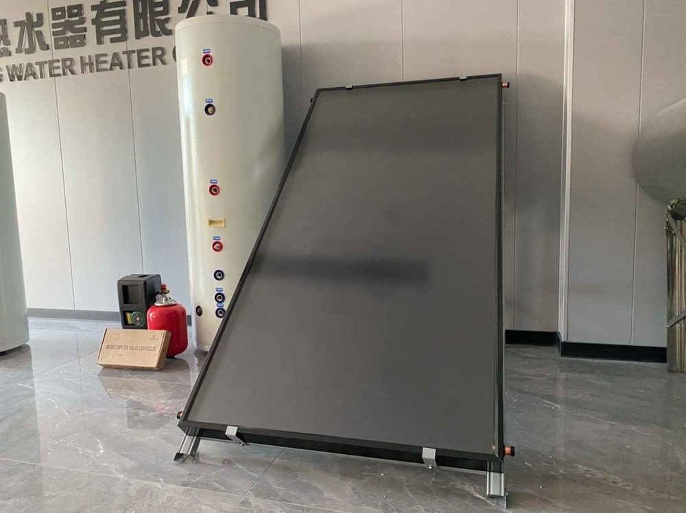 Whole House Off Grid Double Coil Solar Water Heater Tank, Solar Panel, Collector