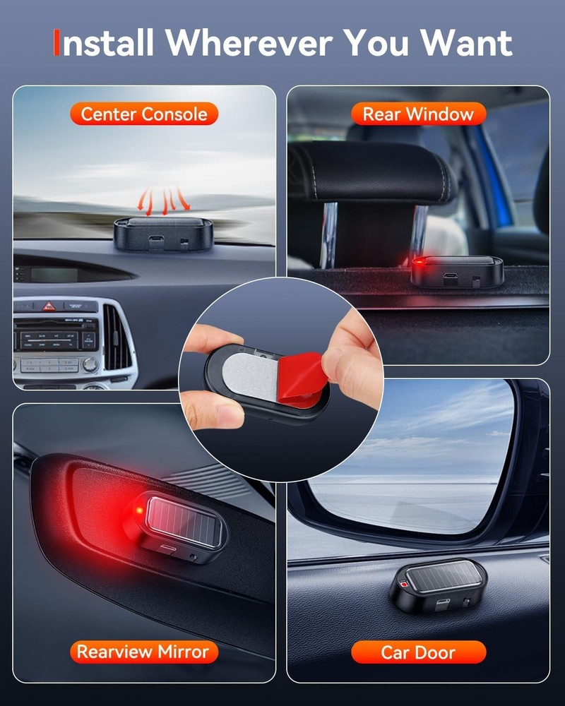 Car Alarm Warning Solar Flash LED Light Fake Security System Anti-theft Signa